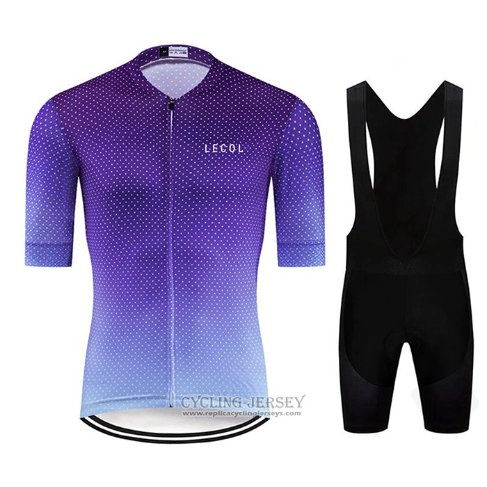 2020 Cycling Jersey Le Col Purple Short Sleeve And Bib Short